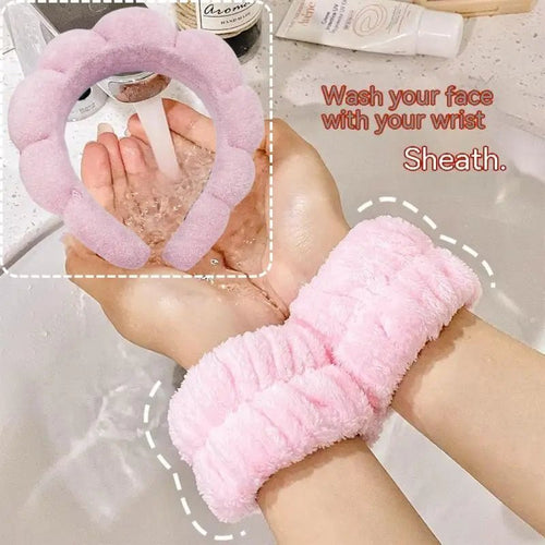 Headband & Wrist Strap to Wash Face - COZYMAZE